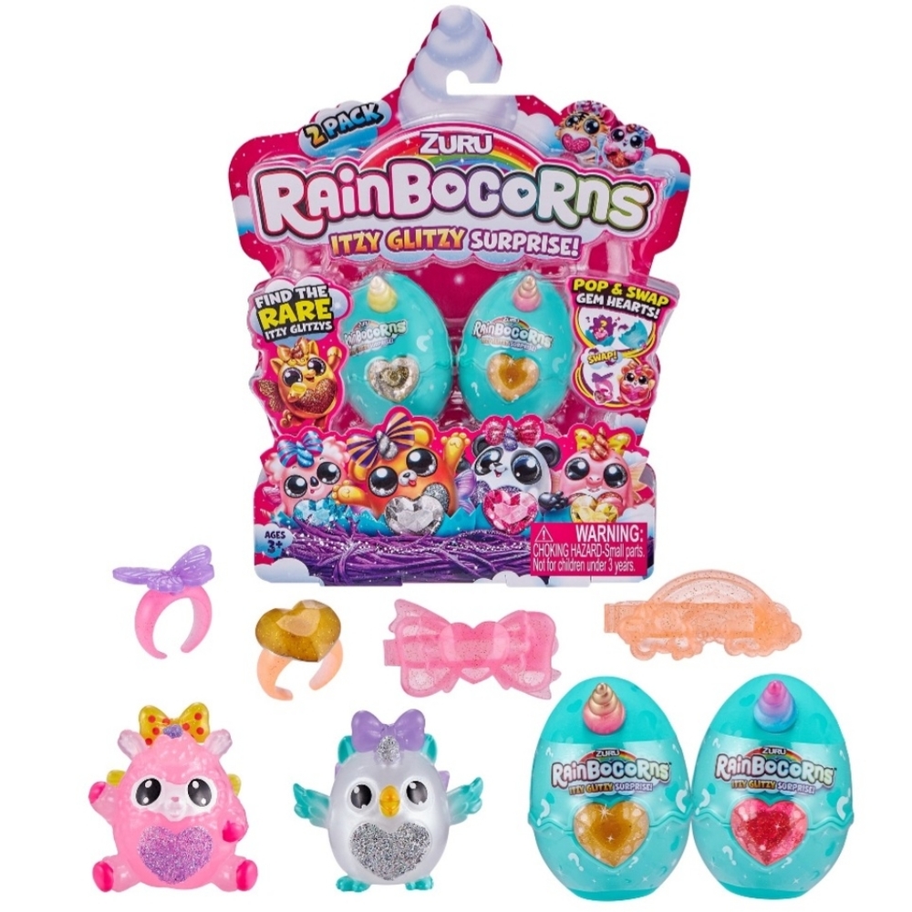 New! RainBowCorns 2 Pack "Itzy Glitzy Surprise" Collectible Eggs! Ages 3+